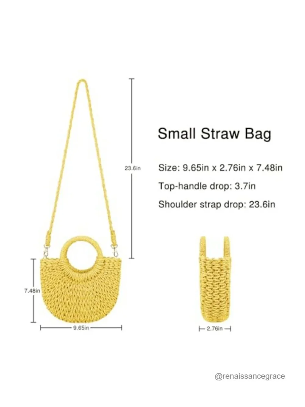 Woven Straw Beach Bag Shoulder Crossbody Satchel Handbag Summer